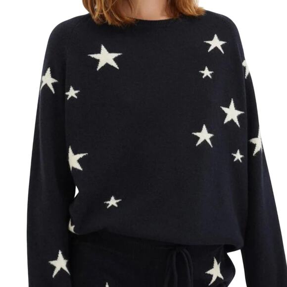 chinti and parker Cashmere Star Sweater in Black size XS White Stars Slouchy - Picture 1 of 11